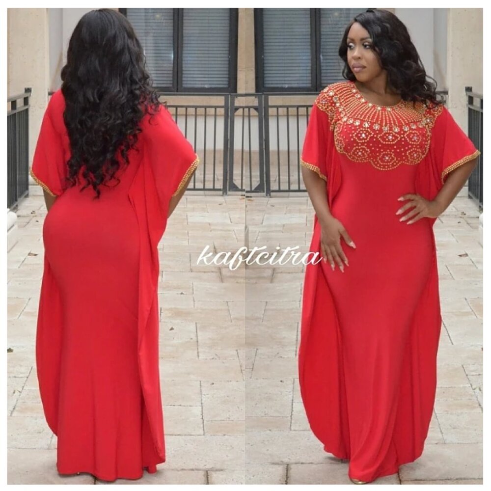 Royal Fairuza Kaftan ( Red )